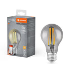 Osram / Ledvance LED Filament WIFI Smart+ Classic A rauchig 300° 6-44W/825 warmweiß 540lm E27 220-240V dimmbar – Produkt mit Verpackung