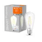 Osram / Ledvance LED Filament WIFI Smart+ Edison klar 300° 6-60W/827 warmweiß 806lm E27 220-240V dimmbar – Produkt mit Verpackung