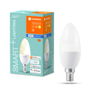 Osram / Ledvance LED Bluetooth Smart+ Classic B matt 200° 4,9-40W/827 warmweiß 470lm E14 220-240V dimmbar – Produkt mit Verpackung