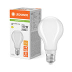 Osram / Ledvance LED Filament Classic A klar 330° Performance 18-150W/827 warmweiß 2452lm E27 220-240V dimmbar – Produkt mit Verpackung