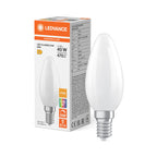 Osram / Ledvance LED Filament Kerze B matt 300° Superior 4,2-40W/927 warmweiß 470lm E14 220-240V dimmbar – Produkt mit Verpackung