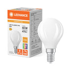 Osram / Ledvance LED Filament Tropfen P matt 300° Superior 4,2-40W/927 warmweiß 470lm E14 220-240V dimmbar – Produkt mit Verpackung