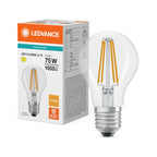 Osram / Ledvance LED Filament Classic A klar 300° Performance 7,5-75W/827 warmweiß 1055lm E27 220-240V – Produkt mit Verpackung