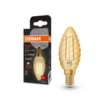 Osram / Ledvance LED Filament Vintage 1906 Kerze BW gold gedreht 300° 1,5-12W/824 extra warmweiß 120lm E14 220-240V – Produkt mit Verpackung