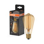 Osram / Ledvance LED Filament Vintage 1906 Edison gold 320° 8,8-60W/822 extra warmweiß 806lm E27 220-240V dimmbar – Produkt mit Verpackung