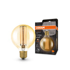 Osram / Ledvance LED Filament Vintage 1906 Globe G80 gold 320° 5,8-40W/822 extra warmweiß 470lm E27 220-240V dimmbar – Produkt mit Verpackung