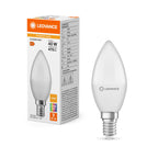 Osram / Ledvance LED Kerze B matt 200° Superior 4,9-40W/927 warmweiß 470lm E14 220-240V – Produkt mit Verpackung