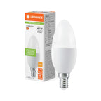 Osram / Ledvance LED Kerze B matt 240° Performance 4,9-40W/827 warmweiß 470lm E14 220-240V dimmbar – Produkt mit Verpackung