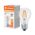 Osram / Ledvance LED Filament Classic A klar 320° Superior DaylightSensor 4,9-40W/827 warmweiß 470lm E27 220-240V – Produkt mit Verpackung