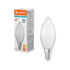 Osram / Ledvance LED Kerze B matt 200° Value 4,9-40W/827 warmweiß 470lm E14 220-240V – Produkt mit Verpackung