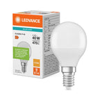 Osram / Ledvance LED Tropfen P matt 200° Value 4,9-40W/827 warmweiß 470lm E14 220-240V – Produkt mit Verpackung