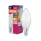 Osram / Ledvance LED Kerze B matt 220° Value 4,9-40W/827 warmweiß 470lm E14 220-240V – Produkt mit Verpackung