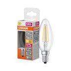 Osram / Ledvance LED Filament Superstar Plus Kerze B klar 300° 2,2-25W/927 warmweiß 300lm E14 220-240V dimmbar – Produkt mit Verpackung