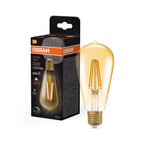 Osram / Ledvance LED Filament Vintage 1906 Edison ST klar 300° 7,2-60W/824 extra warmweiß 806lm E27 220-240V dimmbar – Produkt mit Verpackung