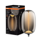 Osram / Ledvance LED Filament Vintage 1906 Big Elipse klar 320° Magnetic 12-28W/818 extra warmweiß 300lm E27 220-240V dimmbar – Produkt mit Verpackung