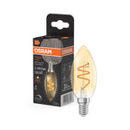 Osram / Ledvance LED Filament Vintage 1906 Kerze B klar 300° Spiral 3,5-28W/922 extra warmweiß 300lm E14 220-240V dimmbar – Produkt mit Verpackung