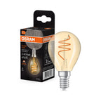 Osram / Ledvance LED Filament Vintage 1906 Tropfen P klar 300° Spiral 4,9-40W/922 extra warmweiß 470lm E14 220-240V – Produkt mit Verpackung