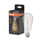 Osram / Ledvance LED Filament Vintage 1906 Edison ST klar 300° Heart 7,2-60W/927 warmweiß 806lm E27 220-240V dimmbar – Produkt mit Verpackung