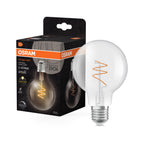 Osram / Ledvance LED Filament Vintage 1906 Globe G80 klar 300° Spiral 4,6-40W/927 warmweiß 470lm E27 220-240V dimmbar – Produkt mit Verpackung