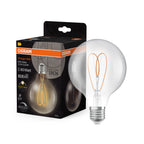 Osram / Ledvance LED Filament Vintage 1906 Globe G95 klar 300° Heart 7,2-60W/927 warmweiß 806lm E27 220-240V dimmbar – Produkt mit Verpackung