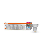 Osram / Ledvance LED Base Spot PAR16 36° 4,3-50W/840 kaltweiß 350lm GU10 220-240V 5er Pack – Produkt mit Verpackung