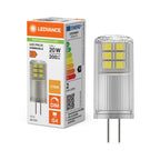 Osram / Ledvance LED Pin klar 320° Performance 2-20W/827 warmweiß 200lm G4 AC/DC 12V dimmbar – Produkt mit Verpackung