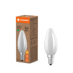 Osram / Ledvance LED Filament Kerze B matt 330° Superior UltraEfficient 1,2-25W/827 warmweiß 255lm E14 220-240V – Produkt mit Verpackung