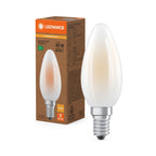 Osram / Ledvance LED Filament Kerze B matt 330° Superior UltraEfficient 2,2-40W/827 warmweiß 470lm E14 220-240V – Produkt mit Verpackung