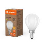 Osram / Ledvance LED Filament Tropfen P matt 300° Superior UltraEfficient 2,9-40W/827 warmweiß 470lm E14 220-240V dimmbar – Produkt mit Verpackung