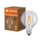 Osram / Ledvance LED Filament Globe G95 klar 300° Superior UltraEfficient 3,8-60W/827 warmweiß 806lm E27 220-240V – Produkt mit Verpackung