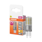 Osram / Ledvance LED Pin klar 320° 4,4-48W/827 warmweiß 600lm G9 220-240V dimmbar – Produkt mit Verpackung