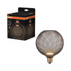 Osram / Ledvance LED Decor Globe matt schwarz 100° Flat 3,5-28W/827 warmweiß 300lm E27 220-240V – Produkt mit Verpackung