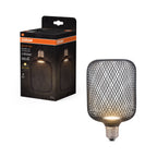 Osram / Ledvance LED Decor Square matt schwarz 100° Flat 3,5-28W/827 warmweiß 300lm E27 220-240V – Produkt mit Verpackung