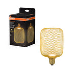 Osram / Ledvance LED Decor Square matt gold 100° Flat 3,5-28W/827 warmweiß 300lm E27 220-240V – Produkt mit Verpackung