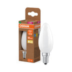 Osram / Ledvance LED Filament Kerze B matt 330° UltraEfficient 3,8-60W/827 warmweiß 806lm E14 220-240V – Produkt mit Verpackung