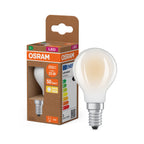 Osram / Ledvance LED Filament Tropfen P matt 330° UltraEfficient 1,2-25W/827 warmweiß 255lm E14 220-240V – Produkt mit Verpackung