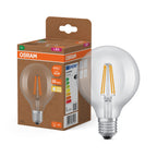 Osram / Ledvance LED Filament Globe G80 klar 330° UltraEfficient 2,2-40W/827 warmweiß 470lm E27 220-240V – Produkt mit Verpackung
