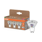 Osram / Ledvance LED Spot PAR16 100° UltraEfficient 2,5-50W/840 kaltweiß 450lm GU10 220-240V 3er Pack – Produkt mit Verpackung