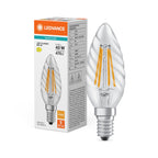 Osram / Ledvance LED Filament Kerze BW klar gedreht 300° Performance 3,4-40W/827 warmweiß 470lm E14 220-240V – Produkt mit Verpackung