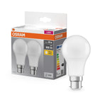 Osram / Ledvance LED Base Classic A matt 150° 8-60W/827 warmweiß 806lm B22d 220-240V 2er Pack – Produkt mit Verpackung