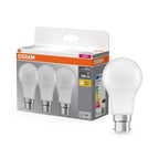 Osram / Ledvance LED Base Classic A matt 180° 8-60W/827 warmweiß 806lm B22d 220-240V 3er Pack – Produkt mit Verpackung