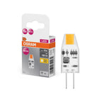 Osram / Ledvance LED Base Pin klar 320° Micro 1-10W/827 warmweiß 100lm G4 12V 5er Pack – Produkt mit Verpackung