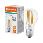 Osram / Ledvance LED Filament Classic A klar 300° Performance 11-100W/827 warmweiß 1521lm E27 220-240V – Produkt mit Verpackung