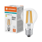 Osram / Ledvance LED Filament Classic A klar 300° Performance 11-100W/840 kaltweiß 1521lm E27 220-240V – Produkt mit Verpackung