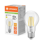 Osram / Ledvance LED Filament Classic A klar 320° Performance 3,4-40W/827 warmweiß 470lm E27 220-240V dimmbar – Produkt mit Verpackung