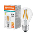 Osram / Ledvance LED Filament Classic A klar 300° Performance 5,9-60W/827 warmweiß 806lm E27 220-240V – Produkt mit Verpackung