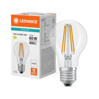 Osram / Ledvance LED Filament Classic A klar 300° Performance 5,9-60W/840 kaltweiß 806lm E27 220-240V – Produkt mit Verpackung