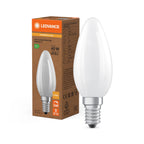 Osram / Ledvance LED Filament Kerze B matt 300° Superior 2,5-40W/827 warmweiß 470lm E14 220-240V dimmbar – Produkt mit Verpackung