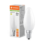 Osram / Ledvance LED Filament Kerze B matt 320° Performance 3,4-40W/827 warmweiß 470lm E14 220-240V dimmbar – Produkt mit Verpackung