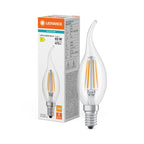 Osram / Ledvance LED Filament Kerze BA klar Windstoß 300° Performance 3,4-40W/827 warmweiß 470lm E14 220-240V – Produkt mit Verpackung